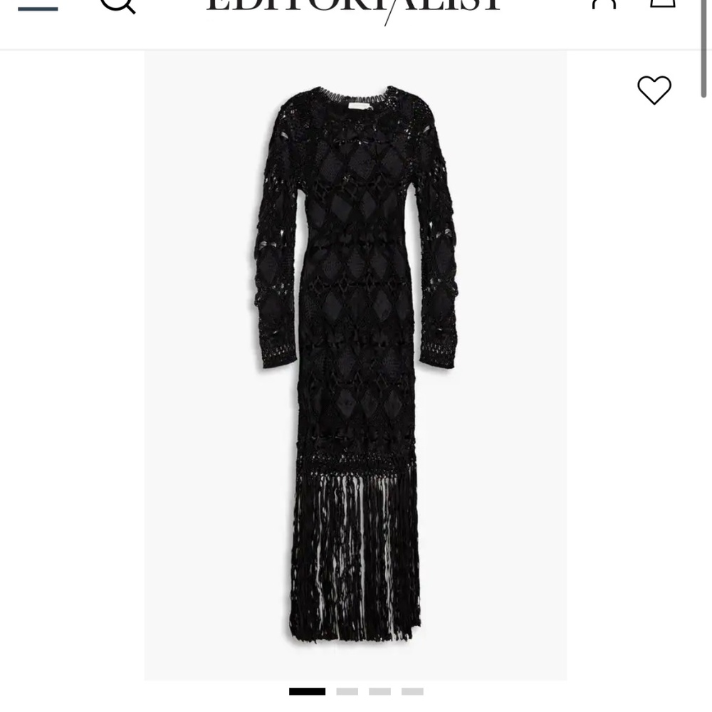 Macrame fringe midi dress